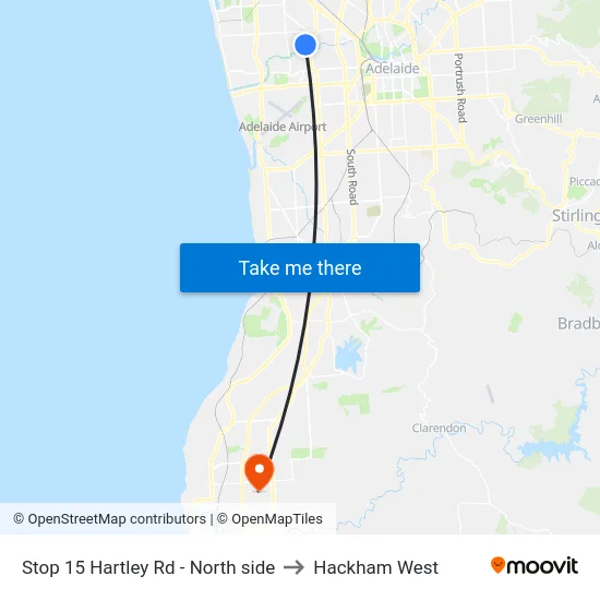 Stop 15 Hartley Rd - North side to Hackham West map