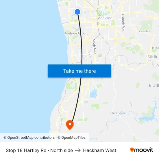 Stop 18 Hartley Rd - North side to Hackham West map