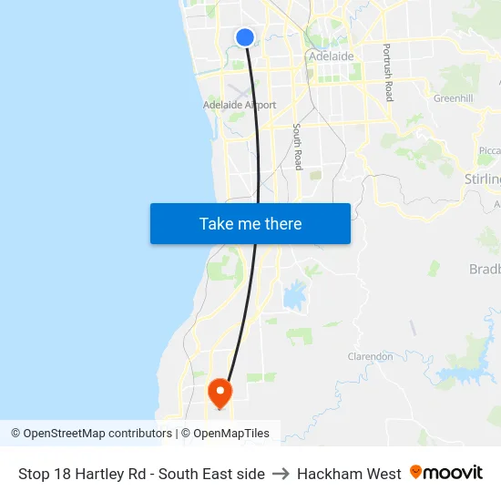 Stop 18 Hartley Rd - South East side to Hackham West map