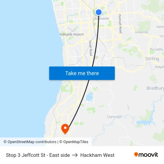 Stop 3 Jeffcott St - East side to Hackham West map