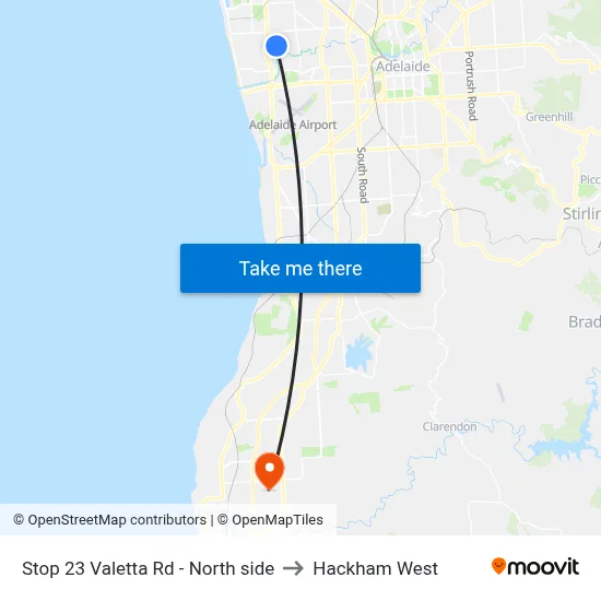 Stop 23 Valetta Rd - North side to Hackham West map