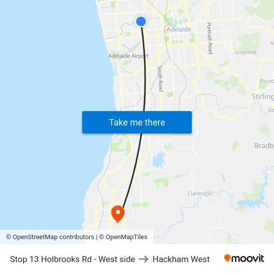 Stop 13 Holbrooks Rd - West side to Hackham West map