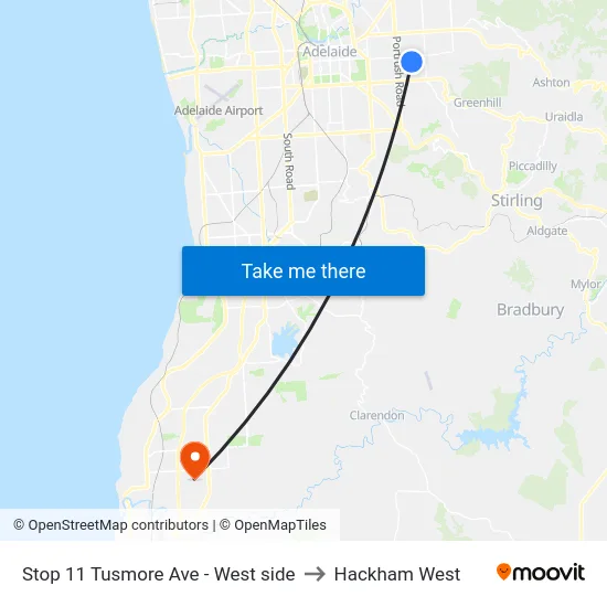 Stop 11 Tusmore Ave - West side to Hackham West map