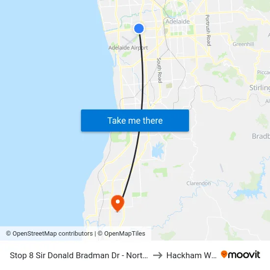 Stop 8 Sir Donald Bradman Dr - North side to Hackham West map