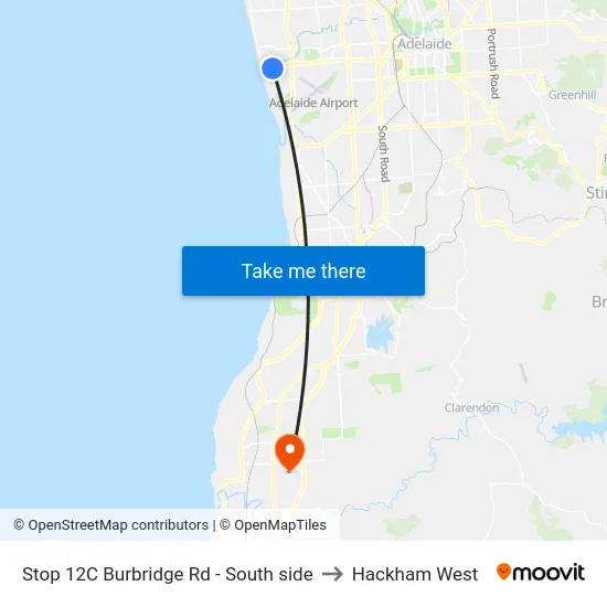 Stop 12C Burbridge Rd - South side to Hackham West map