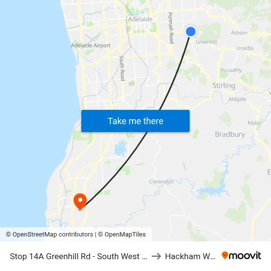 Stop 14A Greenhill Rd - South West side to Hackham West map