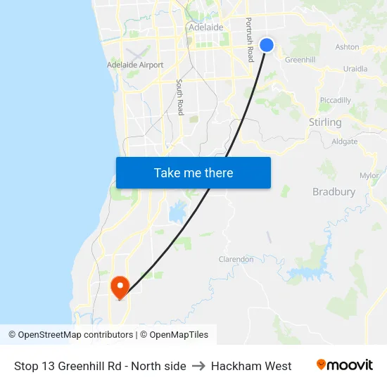 Stop 13 Greenhill Rd - North side to Hackham West map