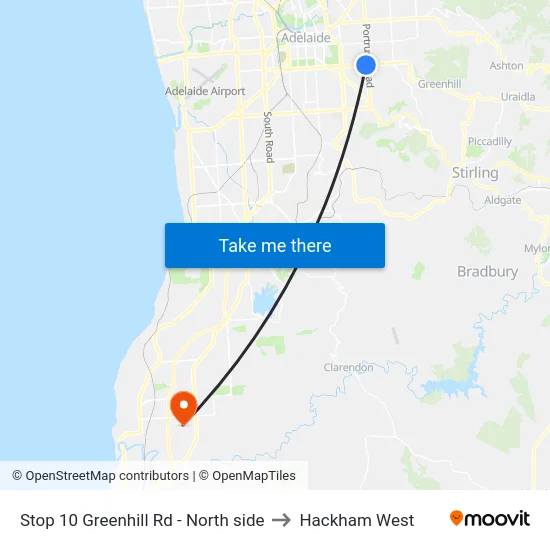 Stop 10 Greenhill Rd - North side to Hackham West map