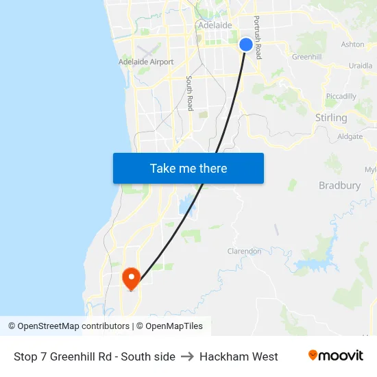 Stop 7 Greenhill Rd - South side to Hackham West map