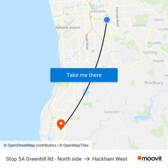 Stop 5A Greenhill Rd - North side to Hackham West map