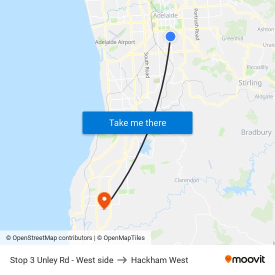 Stop 3 Unley Rd - West side to Hackham West map