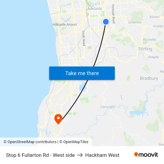 Stop 6 Fullarton Rd - West side to Hackham West map