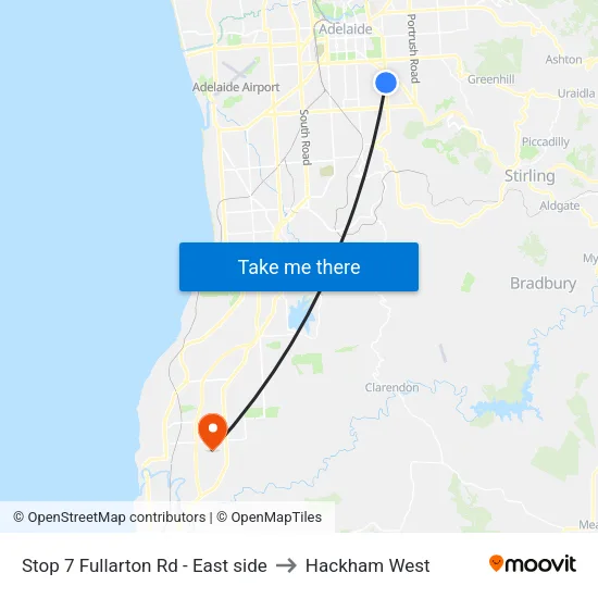 Stop 7 Fullarton Rd - East side to Hackham West map