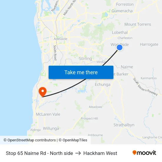 Stop 65 Nairne Rd - North side to Hackham West map