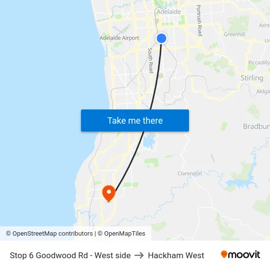 Stop 6 Goodwood Rd - West side to Hackham West map