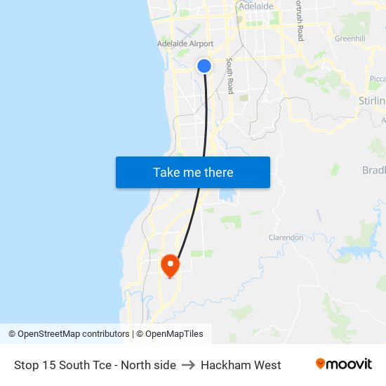 Stop 15 South Tce - North side to Hackham West map