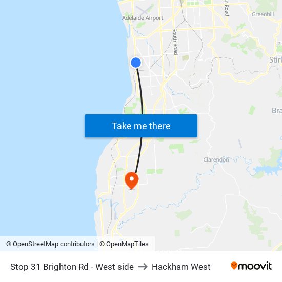 Stop 31 Brighton Rd - West side to Hackham West map