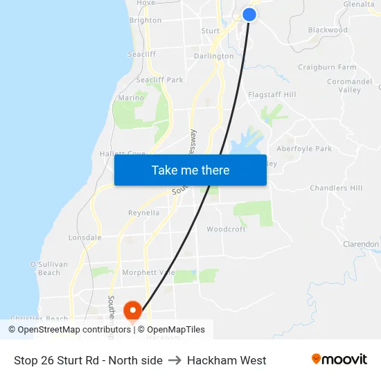Stop 26 Sturt Rd - North side to Hackham West map