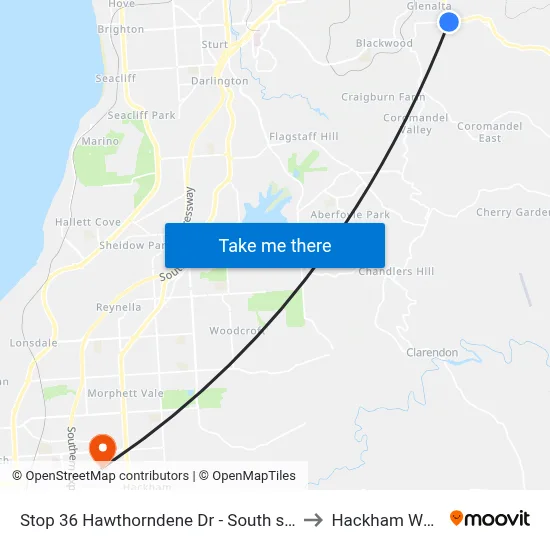 Stop 36 Hawthorndene Dr - South side to Hackham West map
