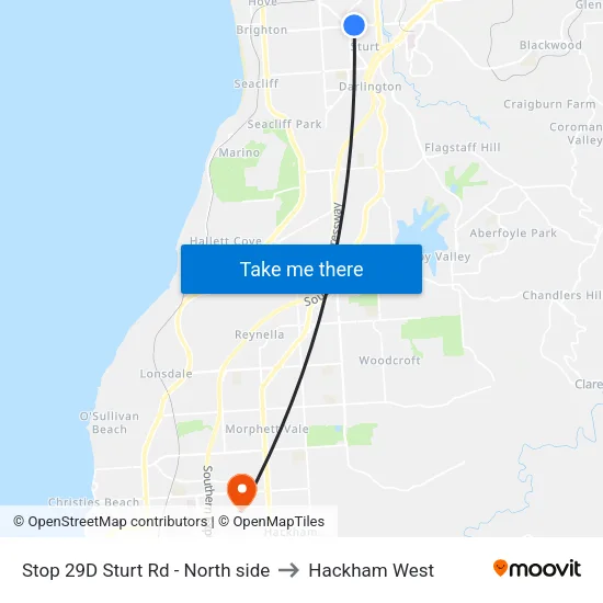 Stop 29D Sturt Rd - North side to Hackham West map