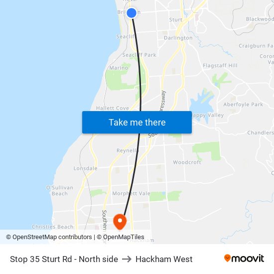 Stop 35 Sturt Rd - North side to Hackham West map