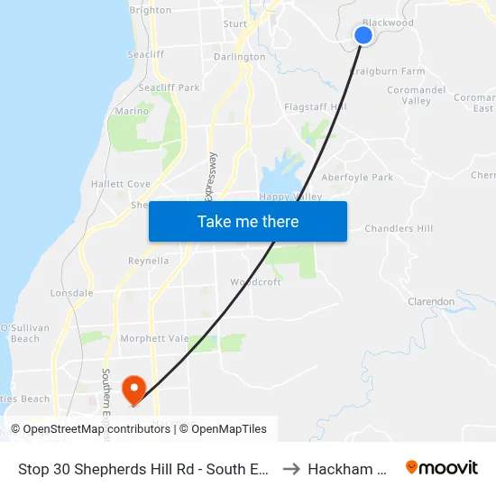 Stop 30 Shepherds Hill Rd - South East side to Hackham West map