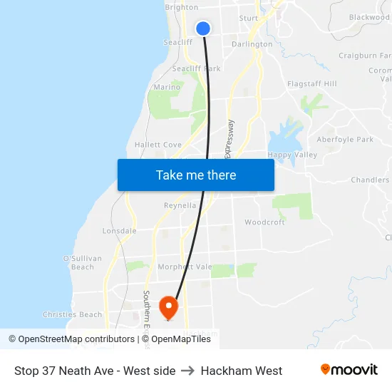 Stop 37 Neath Ave - West side to Hackham West map