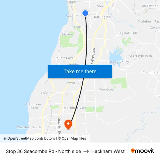 Stop 36 Seacombe Rd - North side to Hackham West map