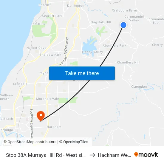 Stop 38A Murrays Hill Rd - West side to Hackham West map