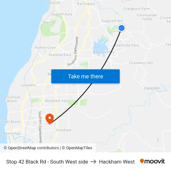 Stop 42 Black Rd - South West side to Hackham West map