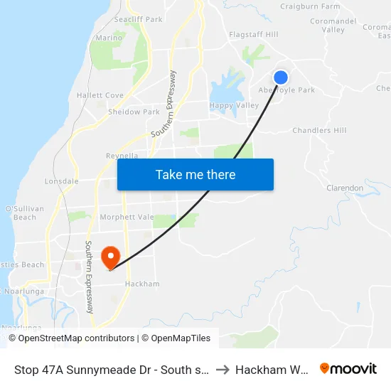 Stop 47A Sunnymeade Dr - South side to Hackham West map