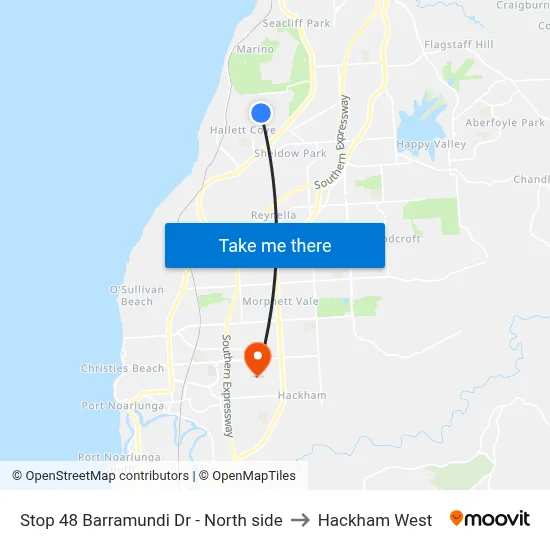 Stop 48 Barramundi Dr - North side to Hackham West map