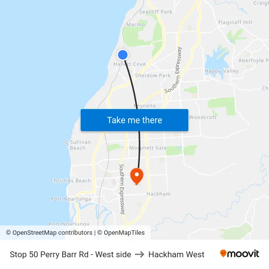 Stop 50 Perry Barr Rd - West side to Hackham West map