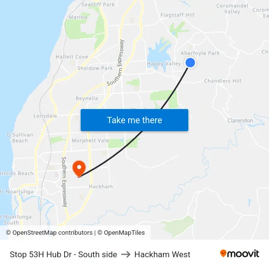 Stop 53H Hub Dr - South side to Hackham West map