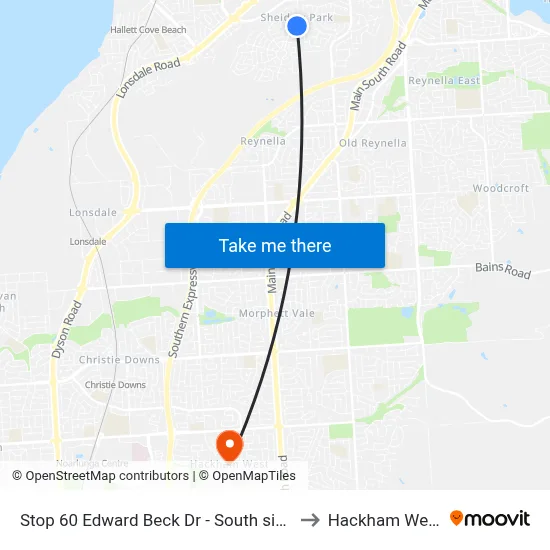 Stop 60 Edward Beck Dr - South side to Hackham West map