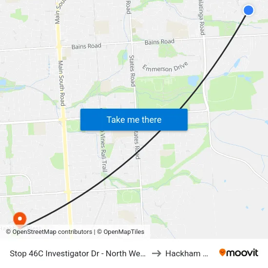 Stop 46C Investigator Dr - North West side to Hackham West map