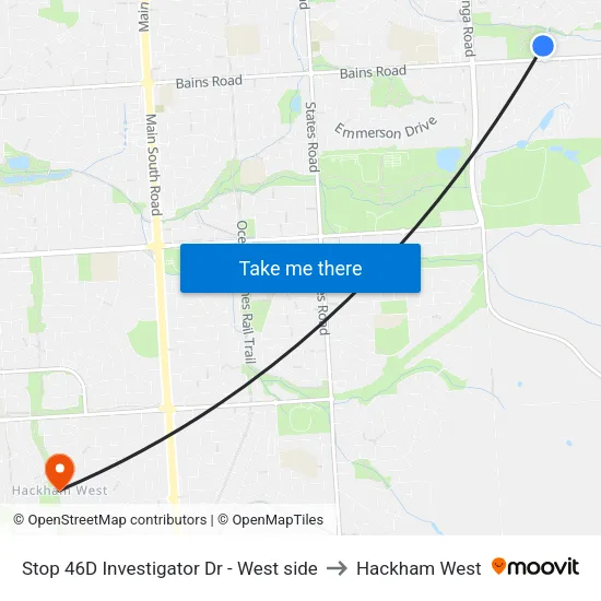 Stop 46D Investigator Dr - West side to Hackham West map