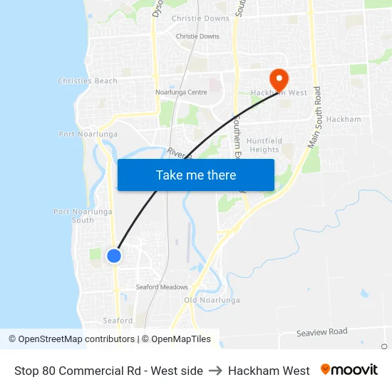 Stop 80 Commercial Rd - West side to Hackham West map