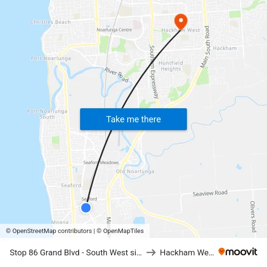 Stop 86 Grand Blvd - South West side to Hackham West map