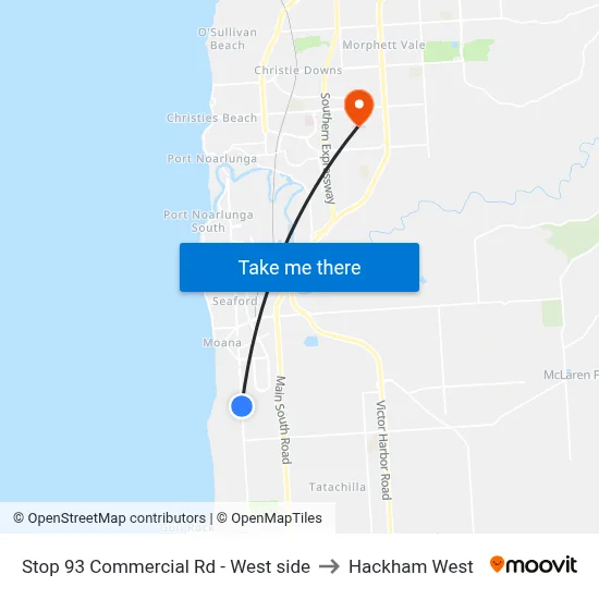 Stop 93 Commercial Rd - West side to Hackham West map