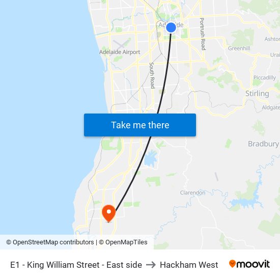 E1 - King William Street - East side to Hackham West map