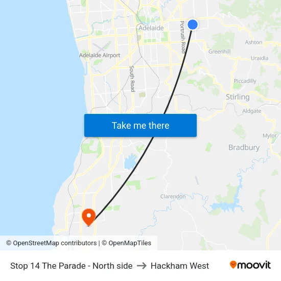 Stop 14 The Parade - North side to Hackham West map