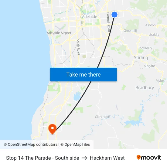 Stop 14 The Parade - South side to Hackham West map