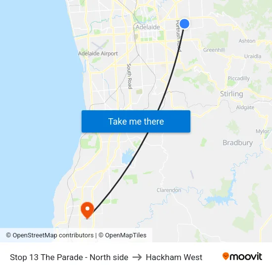 Stop 13 The Parade - North side to Hackham West map