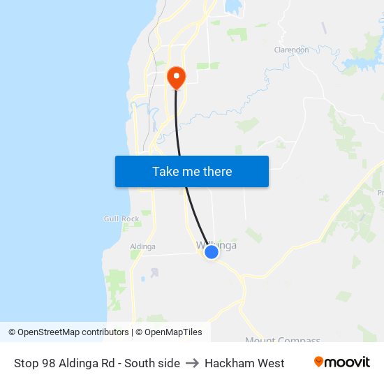 Stop 98 Aldinga Rd - South side to Hackham West map