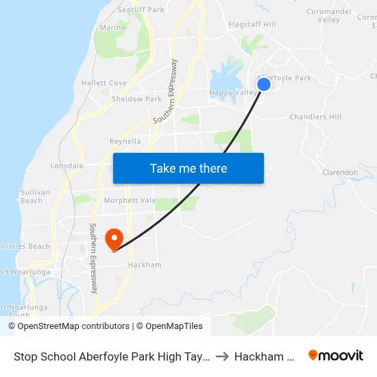 Stop School Aberfoyle Park High Taylors Rd to Hackham West map