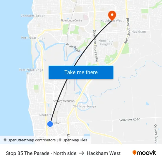 Stop 85 The Parade - North side to Hackham West map