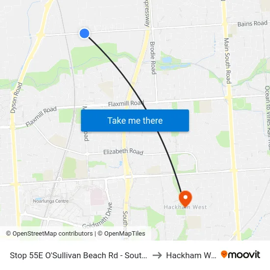 Stop 55E O'Sullivan Beach Rd - South side to Hackham West map