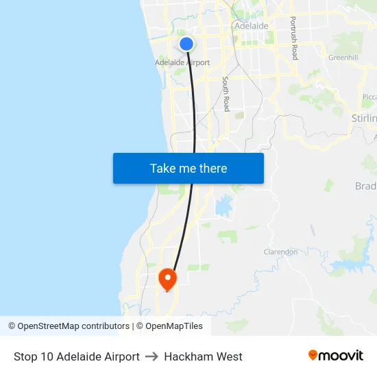 Stop 10 Adelaide Airport to Hackham West map