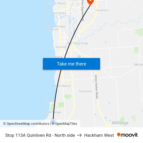 Stop 113A Quinliven Rd - North side to Hackham West map